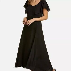 NWT Theory scoop ruffle dress black size 2 $375